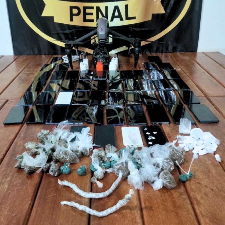Polícia Penal abate drone e apreende celulares e drogas durante revista na Penitenciária Mata Grande